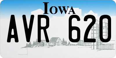 IA license plate AVR620