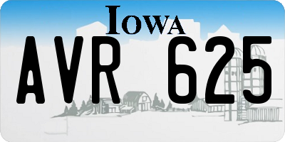 IA license plate AVR625