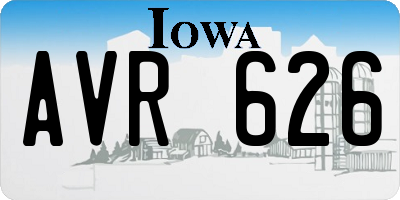 IA license plate AVR626