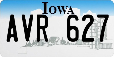 IA license plate AVR627