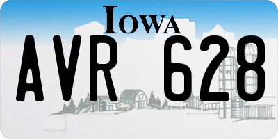 IA license plate AVR628