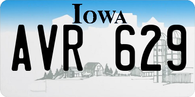 IA license plate AVR629