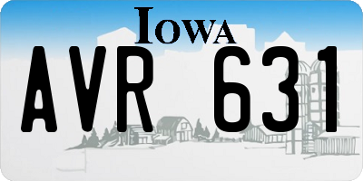 IA license plate AVR631