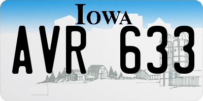 IA license plate AVR633
