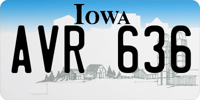 IA license plate AVR636