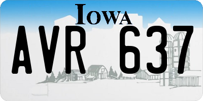 IA license plate AVR637