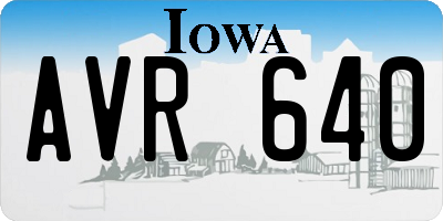 IA license plate AVR640