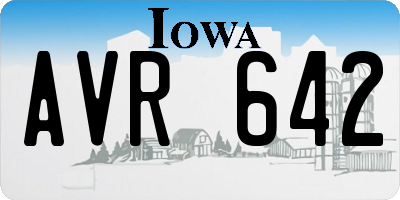 IA license plate AVR642