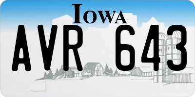 IA license plate AVR643