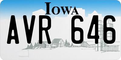 IA license plate AVR646