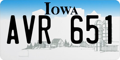IA license plate AVR651