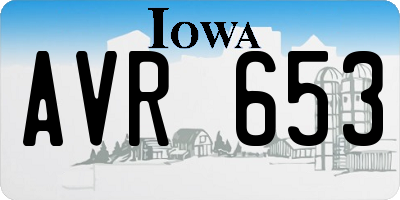 IA license plate AVR653