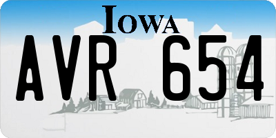 IA license plate AVR654