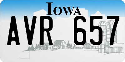 IA license plate AVR657