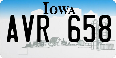 IA license plate AVR658