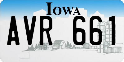 IA license plate AVR661