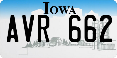 IA license plate AVR662