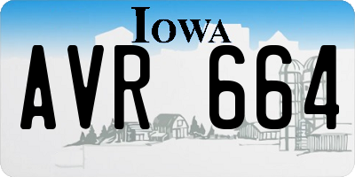 IA license plate AVR664