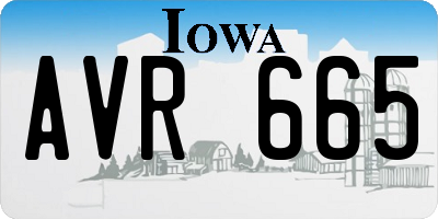 IA license plate AVR665