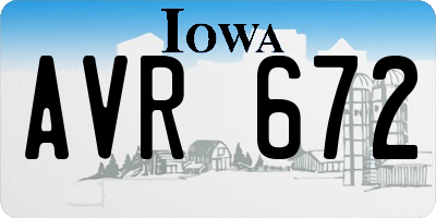 IA license plate AVR672