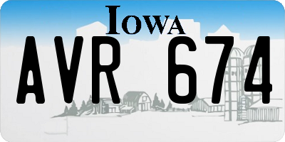 IA license plate AVR674