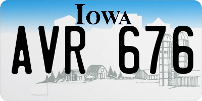 IA license plate AVR676