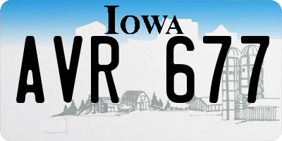 IA license plate AVR677
