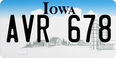IA license plate AVR678