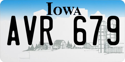 IA license plate AVR679