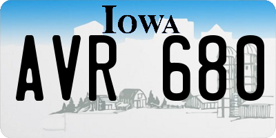 IA license plate AVR680