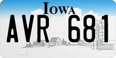 IA license plate AVR681