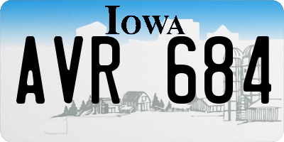 IA license plate AVR684