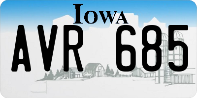 IA license plate AVR685