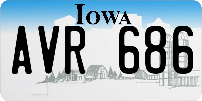 IA license plate AVR686