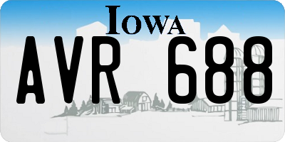 IA license plate AVR688