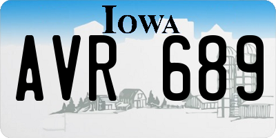 IA license plate AVR689