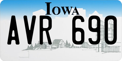 IA license plate AVR690