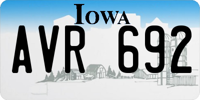 IA license plate AVR692