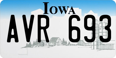 IA license plate AVR693