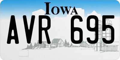 IA license plate AVR695