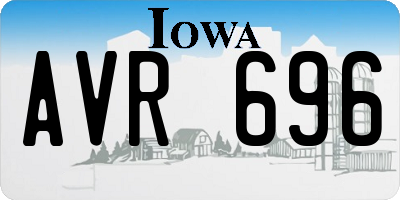 IA license plate AVR696