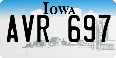 IA license plate AVR697