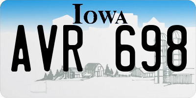 IA license plate AVR698