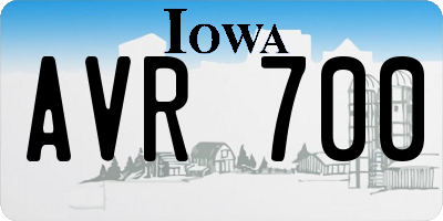 IA license plate AVR700
