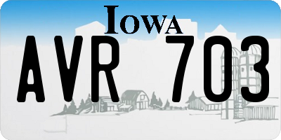 IA license plate AVR703