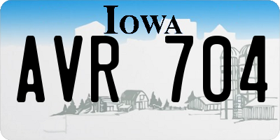 IA license plate AVR704