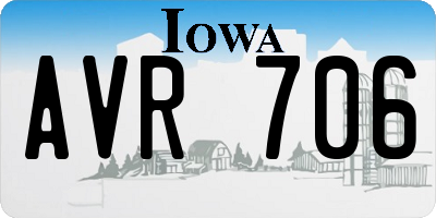 IA license plate AVR706