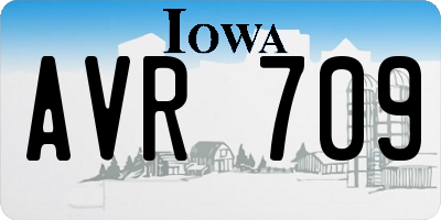 IA license plate AVR709