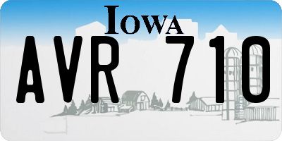 IA license plate AVR710