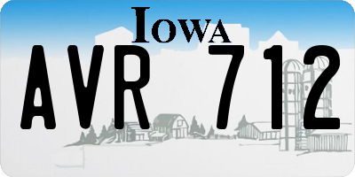 IA license plate AVR712